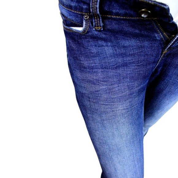 Zara Basic Blue Jeans Skinny Jeans w/ Rhinestones - Picture 2 of 7